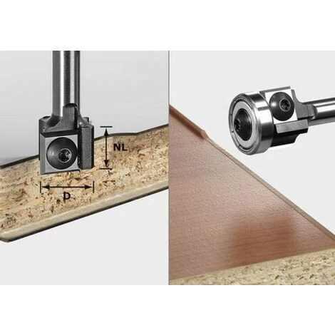 FESTOOL FRÄSER Festool Fraise à Affleurer à Plaquettes Réversibles S8 HW D19 12x12 KL OFK-499806