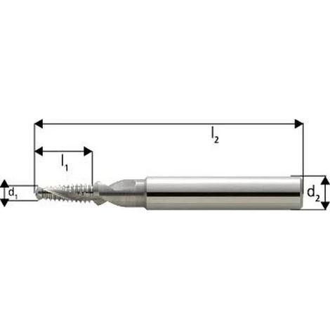 JBO Fraise à Percer Et Fileter BGF En Carbure Monobloc, Avec Arrosage Central, 1,5 X D, Sans Revêtement, Filetage : M8, Pas 1,25 Mm