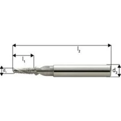 JBO Fraise à Percer Et Fileter BGF En Carbure Monobloc, Avec Arrosage Central, 2 X D, Sans Revêtement, Filetage : M4, Pas 0,70 Mm