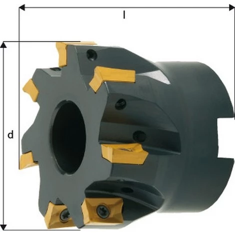 FP Fraise D'angle 90°, à Arrosage Interne, Ø D : 50 Mm, Nombre De Dents 7, Ø Du Perçage De Positionnement 22 Mm, Dimensions L : 40 Mm