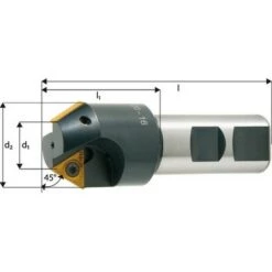 FP Fraise à Chanfreiner 15°, 30°, 45°, 60°, 75° à Arrosage Central, Angle : 15 °, Ø D Min./max. D2 53 Mm, Ø D Min./max. D1 25 Mm, Dents : 3
