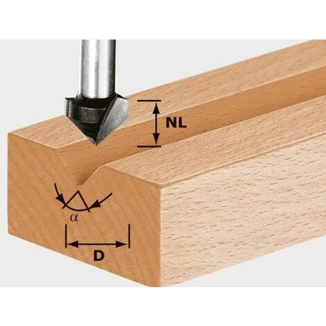 FESTOOL FRÄSER Festool Fraises à Rainurer En V HS S8 D14/7/90° - 490998