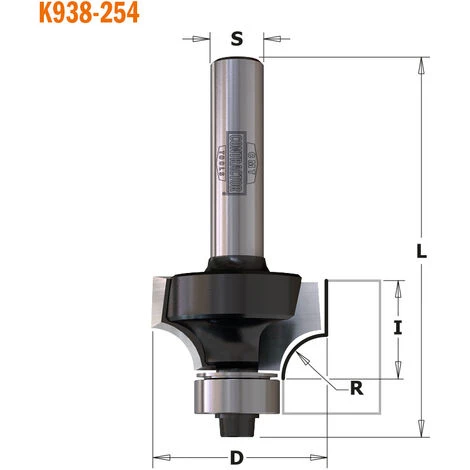 CMT ORANGE TOOLS K938-167 FRAISE QUART D'ARONDE HW Z2 S=8 D=16.7X7.9X51 R2 DR – Image 2