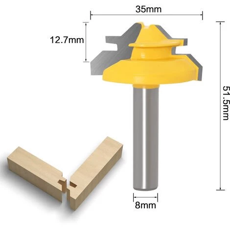 ASUPERMALL Jeu De Fraises à Feuillure 8 Mm Avec Tige De 12,7 Mm 16 Mm 19,05 Mm De Hauteur Fraise à Fente Fraise à Rainurer En Bois, 3PCS – Image 2