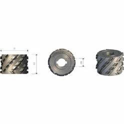 MTECF013.1 - FRAISES BORDEUSES À HÉLICE EN DIAMANT D80 / 85 PCD H4,5 MM AXIAL 45° - MOBILTECNICA _ .1_D80 | LU25 | Z2+2 | ZTOT8 | DB30 | AX45° | DR | H4,5