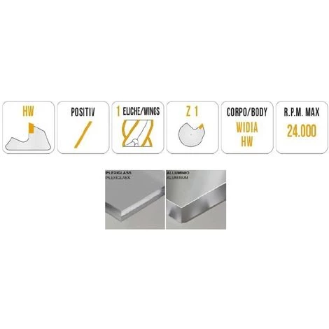 MTEC519.1 - FRAISES HÉLICOÏDALES Z1 POSITIVES POUR ALUMINIUM ET PLASTIQUES - MOBILTECNICA .1_D2 | LU 6 | DS6 | LT50 | Z1 | POS | DR – Image 2