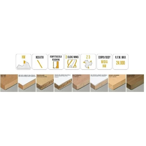 MTEC508.2 - FRAISES HÉLICOÏDALES EN HW NÉGATIVES Z3 AVEC BRISE–COPEAU - MOBILTECNICA .2_D8 | LU 22 | DS8 | LT70 | Z3R | NEG | GAU â Image 2