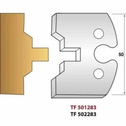 LEMAN Paire De Fers De Toupie Hauteur 50 Mm N° 283 - Lame Volet Languette 8mm