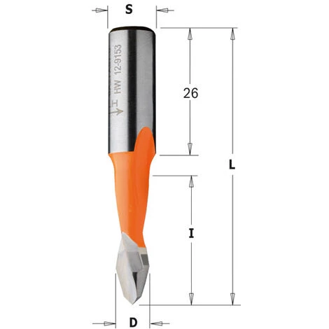 CMT ORANGE TOOLS 313.050.41 MÈCHE À TOURILLONNER HW D=5X27X57.5 S=10X26 DR – Image 2