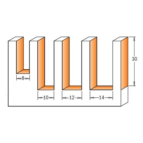 CMT ORANGE TOOLS 600.005.01 COFFRET DE 5 FRAISES AVEC COUTEAUX HW S=8 D=8-10-12-14-19 DR – Image 5