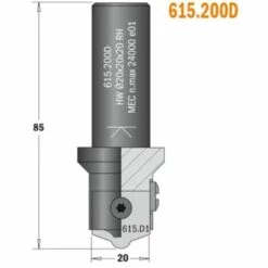 CMT ORANGE TOOLS 615.200D CORPS DE LA FRAISE (D) S=20X50 D=20X20X85 DR