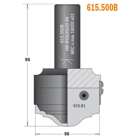 CMT ORANGE TOOLS 615.200D CORPS DE LA FRAISE (D) S=20X50 D=20X20X85 DR – Image 5