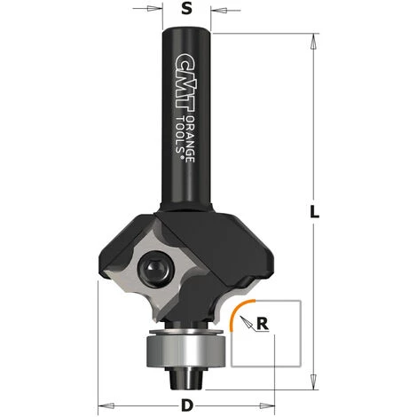 CMT ORANGE TOOLS 661.030.41 FRAISE A' ARRONDIR AVEC PLAQUETTES HW Z2 S=8 D=12,7 L=57,5 R=3 DR – Image 2