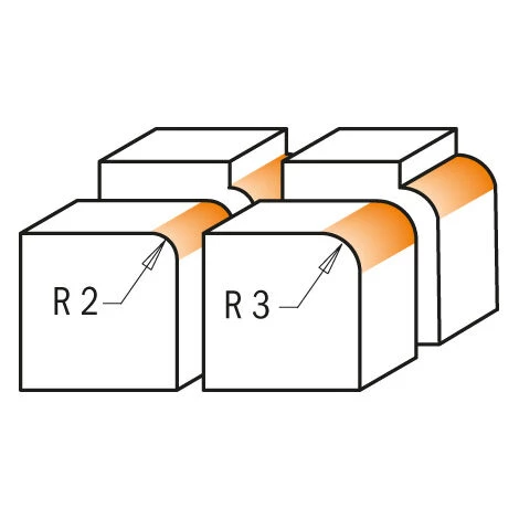 CMT ORANGE TOOLS 661.030.41 FRAISE A' ARRONDIR AVEC PLAQUETTES HW Z2 S=8 D=12,7 L=57,5 R=3 DR – Image 4