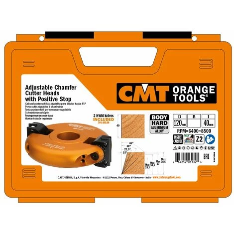 CMT ORANGE TOOLS 694.018.30 PORTE-OUTIL RÉGLABLE À CHANFREINER HW Z2 D=120X40X30 – Image 2