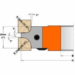 CMT ORANGE TOOLS 695.003.05 JEU DE COUTEAUX POUR QUART DE ROND R=5/10 25X24,8X2