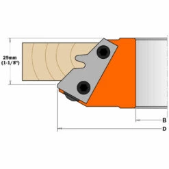CMT ORANGE TOOLS 695.011.01 JEU DE COUTEAUX POUR BOUVETAGE D'ANGLE 45° 43X23X2