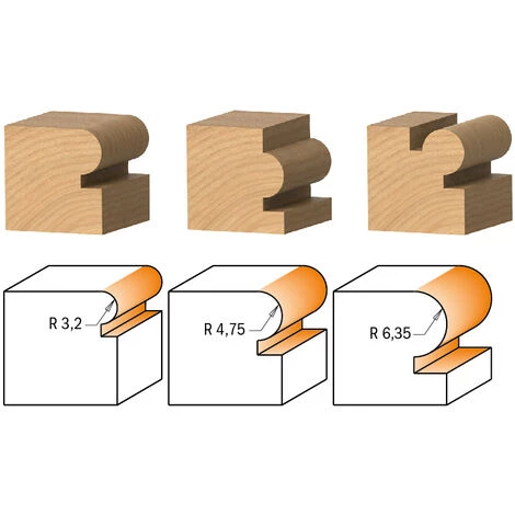 CMT ORANGE TOOLS 861.601.11 FRAISE À ARRONDIR ET CHANFREINER 45° AVEC ROULEMENT S=12,7 D=23,8X19 R=4 – Image 3