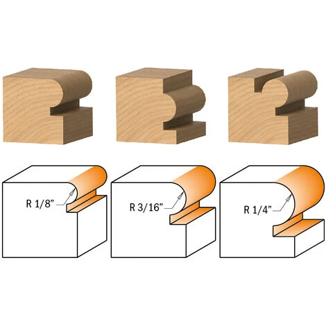 CMT ORANGE TOOLS 861.601.11 FRAISE À ARRONDIR ET CHANFREINER 45° AVEC ROULEMENT S=12,7 D=23,8X19 R=4 – Image 5