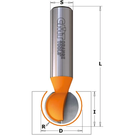 CMT ORANGE TOOLS 868.754.11 FRAISE SPHERIQUE HW Z2 S=12,7 D=25,4X23,5X70 R=12,7 – Image 2