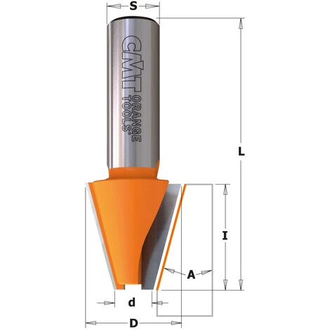 CMT ORANGE TOOLS 881.521.11 FRAISE À CHANFREINER 15° HW S=12,7 D=9,5/23X25,4 – Image 2