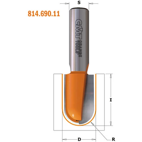 CMT ORANGE TOOLS 914.095.11 HM-FRAISE A GORGE D=9.5X6.4 R=4.75 Z=2 S=8 DR – Image 2