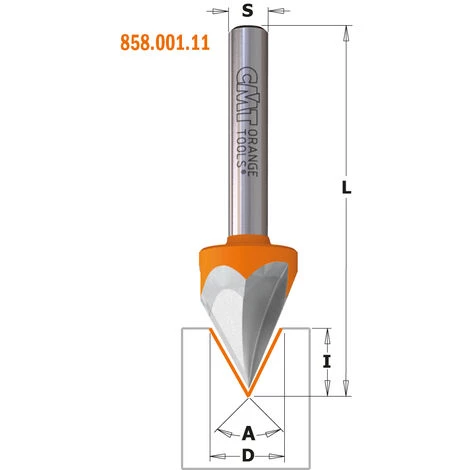 CMT ORANGE TOOLS 958.003.11 FRAISE À POINTE LASER HW S=8 D=12,7 Z=2 – Image 2