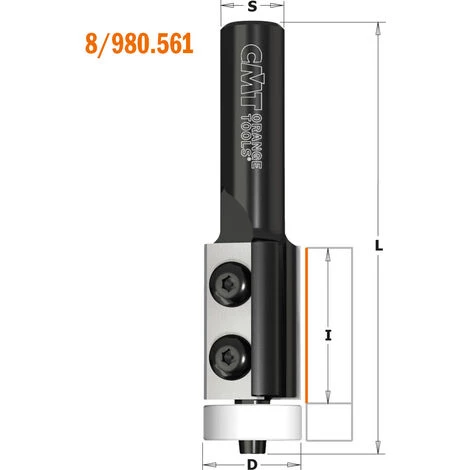 CMT ORANGE TOOLS 980.562.11 FRAISE AVEC PLAQUETTES POUR AFFLEURER HW S=12 D=22X30X83 10° DR – Image 3