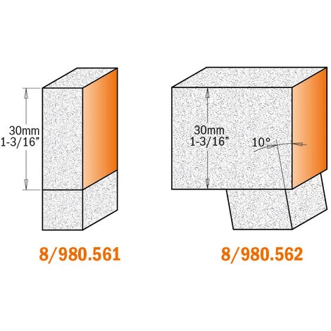 CMT ORANGE TOOLS 980.562.11 FRAISE AVEC PLAQUETTES POUR AFFLEURER HW S=12 D=22X30X83 10° DR – Image 4