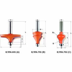 CMT : Fraise Carbure Profil De Main Courante 956.701.11 - Queue 12 Mm