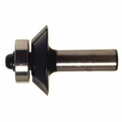 LEMAN Fraise à Plaquettes Carbure Brasées 2 Coupes Chanfrein Avec Guide à Billes, Queue 8 Mm, Diamètre 27 Mm, Chanfrein 45°