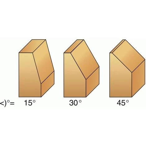 LEMAN Fraise De Défonceuse à Plaquettes Carbure Brasées 2 Coupes Chanfrein, Queue 6 Mm, Diamètre 24 Mm, Chanfrein 30° – Image 2