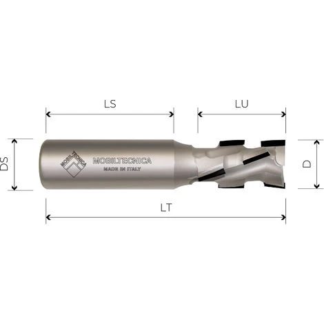 MTEC016.2 - FRAISE HÉLICOÏDALE EN DIAMANT Z2+2 CORPS EN ACIER PCD H4, 5 Mm - MOBILTECNICA _ .2_D18 | LU 27 | DS20 | LT85 | Z(2+2)(6DP+1HW) | AX20° | GAU | H4,5