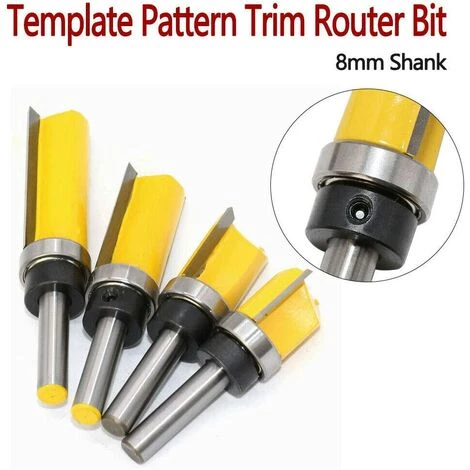 MAXI Fraise à Copier, Routeur De Fraise à Bois Queue 8mm Lame 25mm En Acier Allié Haute Qualité Pour Travail Du Bois Massif/Panneau De Particules/ MDF à La Main, Jaune (8*3/4*25mm) â Image 2
