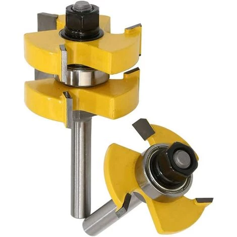 LITZEE Jeu De 2 Couteaux à Percussion à Rainure Et à Languette 8-manche Jeu De Couteaux En Forme De T à 3 Dents Forme De Tige En T De 8 Mm Outil De Travail Du Bois – Image 3