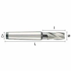 HEPYC Fraise Métal Cônique HSSE DIN845B Acier CM2 D. 22 X Lt. 123 X Lu. 38 Mm Q. DIN 228A