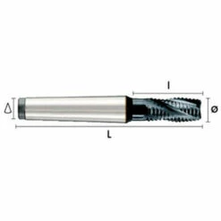 HEPYC Fraise Métal Cônique HSSE DIN845B Acier CM2 D. 22 X Lt. 123 X Lu. 38 Mm Q. DIN 228A