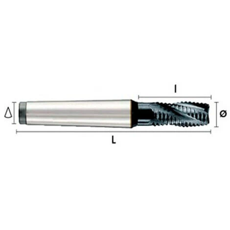 HEPYC Fraise Métal Cônique HSSE DIN845B Acier CM3 D. 30 X Lt. 147 X Lu. 45 Mm Q. DIN 228A