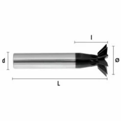 HEPYC Fraise Métal Pour Rainurer HSSE DIN1833A Ang 60° D. 32 X Lt. 71 X Lu. 12,5 X Di. 16 Mm Q. DIN 1835B