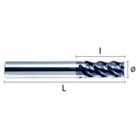 HEPYC Fraise Métal Carbure HM-MD DIN6527L D. 16 X Lt. 92 X Lu. 32 X Di. 16 Mm Q. DIN 6535HA