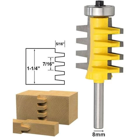 LangRay 8 Mm Shank Rail Finger Réversible Joint Router Colle Bit Cône Tenon Fraises Pour Le Travail Du Bois Outils Carpenter – Image 4