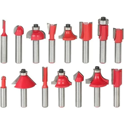 BEARSU Jeu De 15 Mèches De Toupie, Mèches De Toupie, Carbure De Tungstène Pour Trous Dans Le Bois (1/4 Pouce) – Image 2