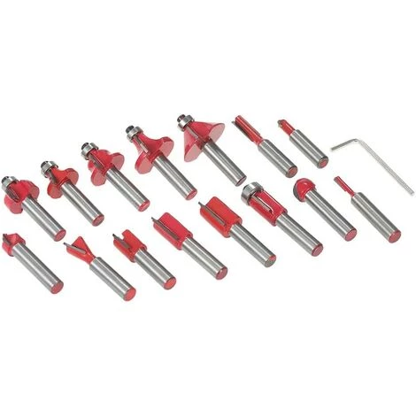 BEARSU Jeu De 15 Mèches De Toupie, Mèches De Toupie, Carbure De Tungstène Pour Trous Dans Le Bois (1/4 Pouce) – Image 5