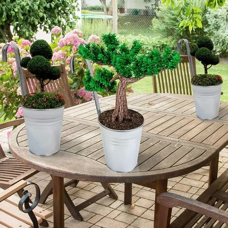 FAVSON Pots Suspendus Balcon Pot De Fleur Pot De Balcon Suspendu Pot De Plante à Suspendre Pot à Suspendre (Ensemble De 4) – Image 4