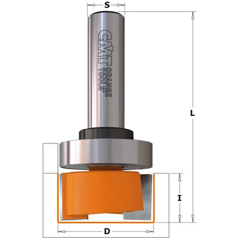 CMT ORANGE TOOLS 852.001.11B FRAISE À AFFLEURER AVEC ROULEMENT HW Z2 S=6,35 D=19,05X9,52X57 – Image 2
