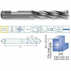 IZAR 43273 - Frai E à Rugo Ité Fine H E8 % DIN844nrflongue Nz 11.00mm
