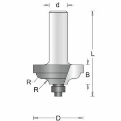 HIKOKI 754114 - Coupe Pour Arbre Profilé 8mm Diam 34.9mm Prof 13.5mmlong 52 Mm De Rayon 4.8mm -HM