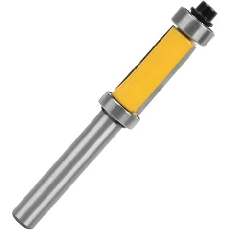 GUAZHUNIFR Fraise Pour Défonceuse, Affleureuse Et Toupie Queue Fraise à Affleurer Carbure De Tungstène Fraise à Copier Supérieur Et Inférieur De Roulement Couteau à Bois Jaune 25mm Coupe Guazhuni(8mm )