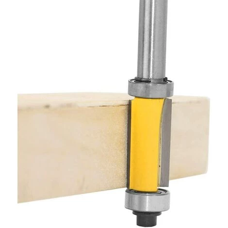 GUAZHUNIFR Fraise Pour Défonceuse, Affleureuse Et Toupie Queue Fraise à Affleurer Carbure De Tungstène Fraise à Copier Supérieur Et Inférieur De Roulement Couteau à Bois Jaune 25mm Coupe Guazhuni(8mm ) – Image 3