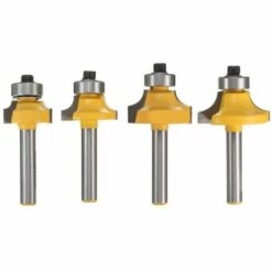 VERSAILLESFR 4PCS 6.35mm Queue Routeur De Arrondi Coin Rayon Rond De 7.92mm/6.35mm /4.76mm Et 3.18mm Outil De Bordure Pour Fraise à Bois -Versailles